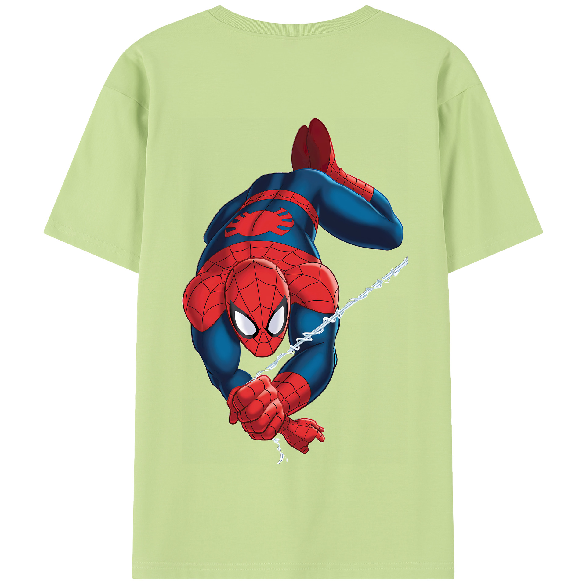 （画像用） Spider Man スパイダーマン 綿100％半袖Tシャツ（背面プリント）